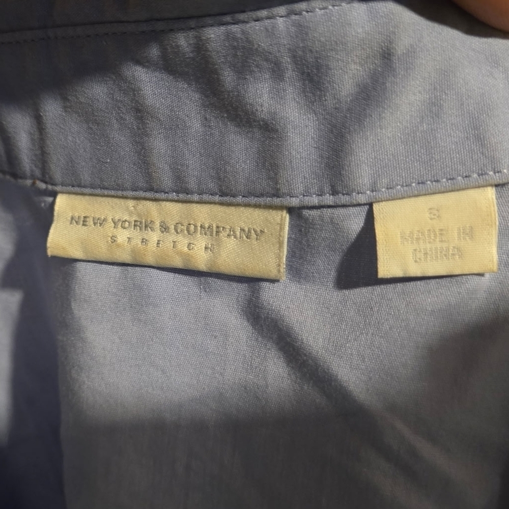 New York & Company Light Blue Button-Down Shirt - Picture 5 of 5